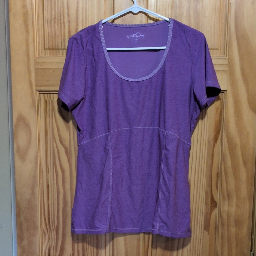 Eddie Bauer Purple Short Sleeve Women's Tee